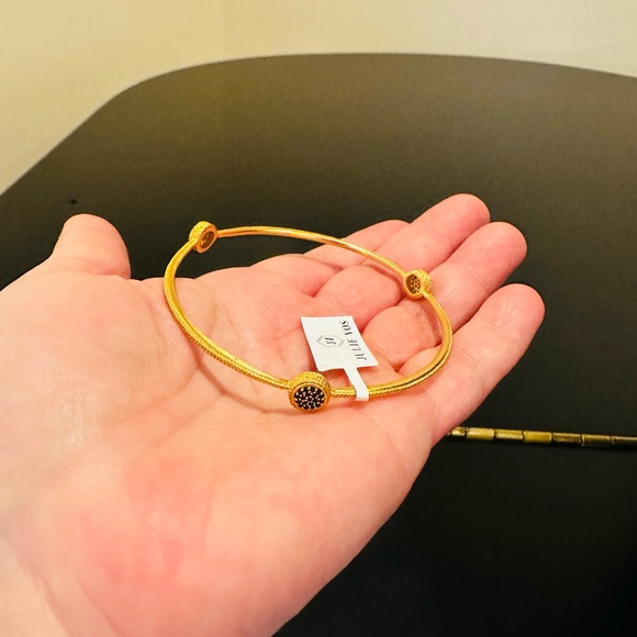 NWT Authentic Minimalist Luxury Julie Vos Pave' Obsidian Black Medium Bangle - Picture 10 of 17